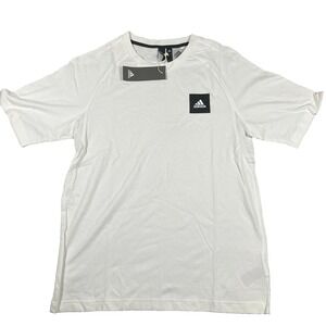 Adidas Mens Medium White Crew Neck Raglan Sleeve Sport Performance Tee NWT‎